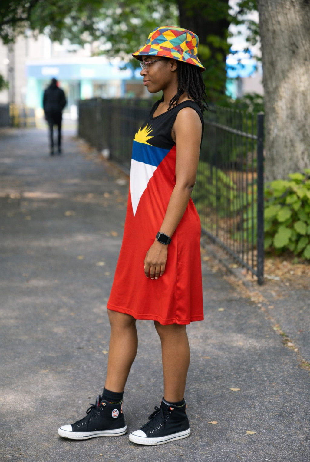Antigua Flag Dress | Sleeveless Bodycon Shift Dress