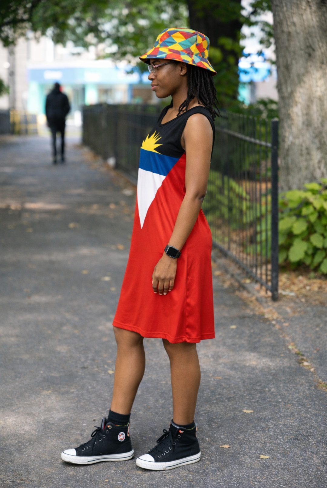 Antigua Flag Dress | Sleeveless Bodycon Shift Dress
