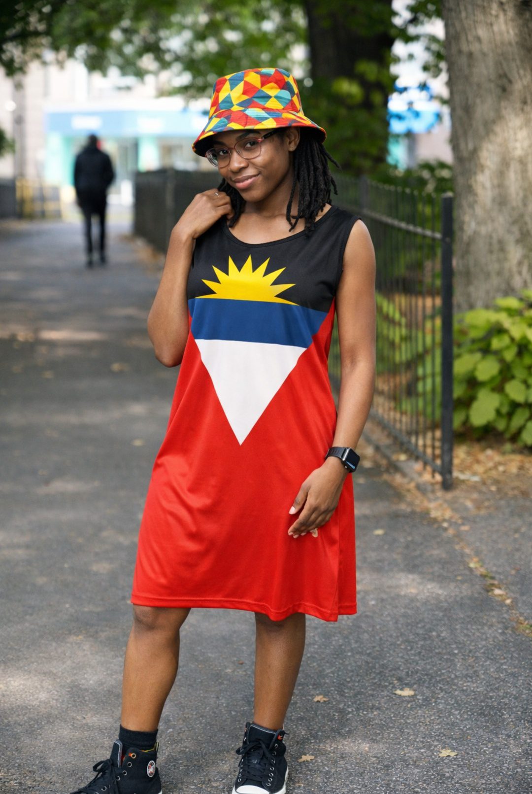 Antigua Flag Dress | Sleeveless Bodycon Shift Dress