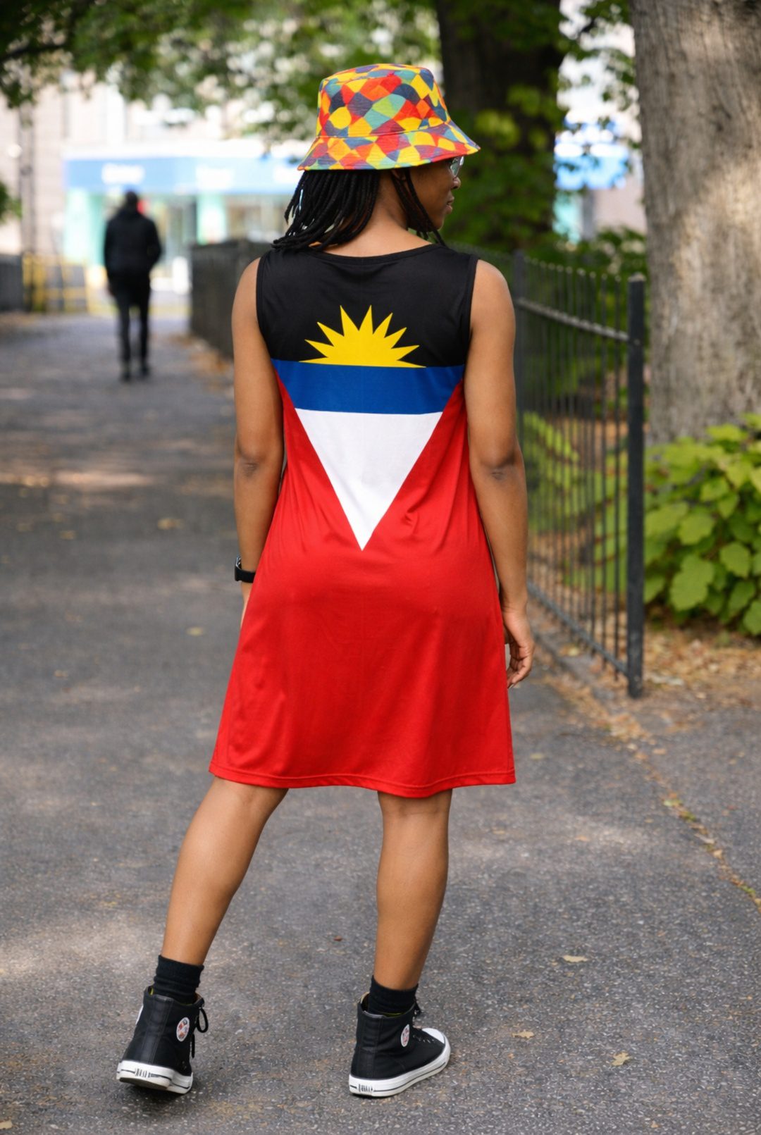 Antigua Flag Dress | Sleeveless Bodycon Shift Dress