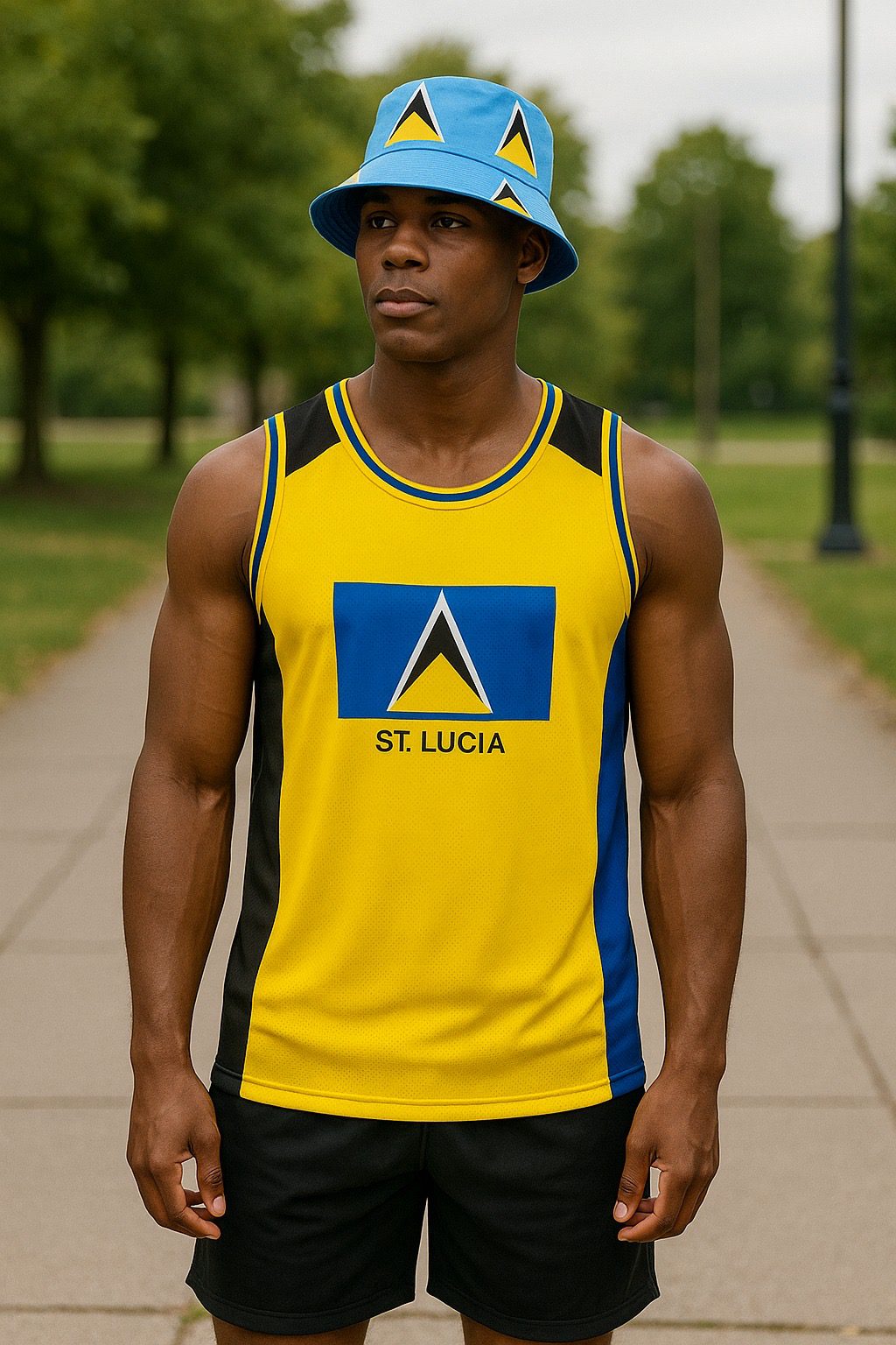 St. Lucia Flag Mesh Vest