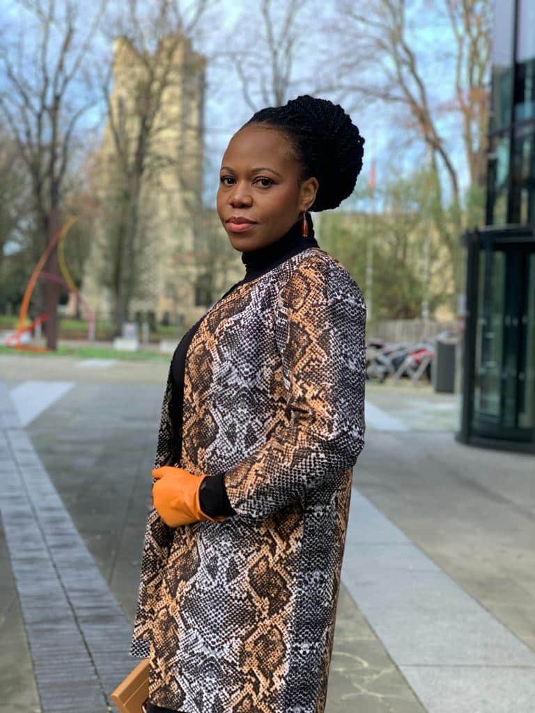 Women’s African Print Longline Jacket – Gold, Brown & Black