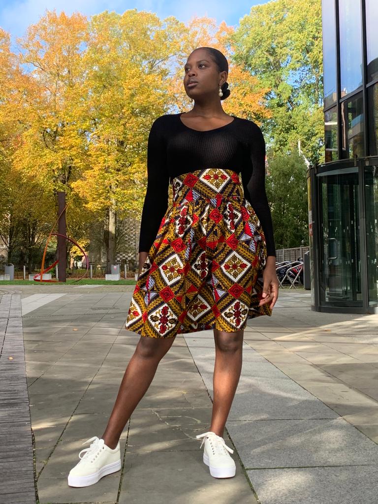 Makena High-Waisted Ankara Skirt