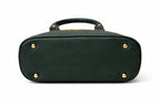 African Print Dome Handbag with Faux Leather Trim