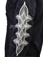 Allus Navy Blue & Silver Embroidery Shirt