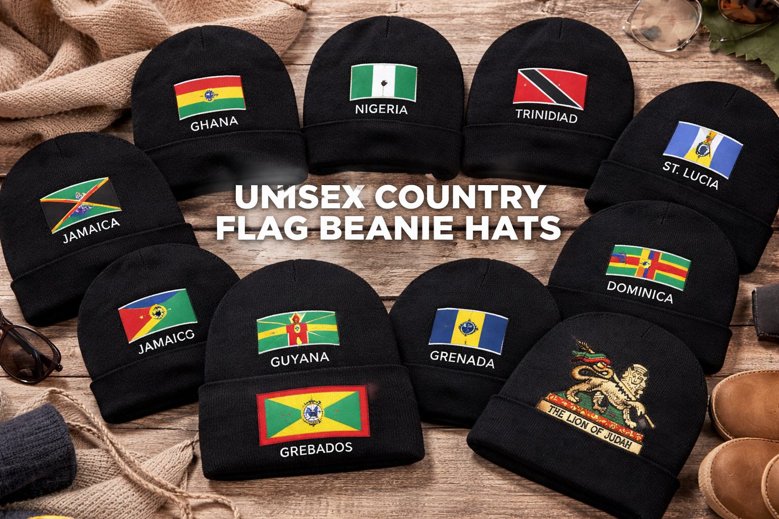 Unisex Country Flag Beanie Hat