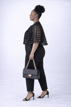 Alex Woven Jet Black African Ankara Print Cape