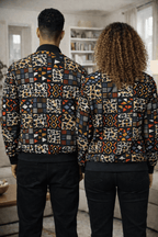 Unisex Kente Print Bomber Jacket