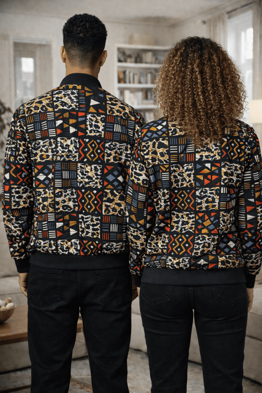 Unisex Kente Print Bomber Jacket