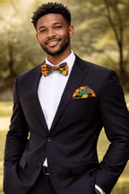 African Print Kente Bow Tie and Handkerchief set