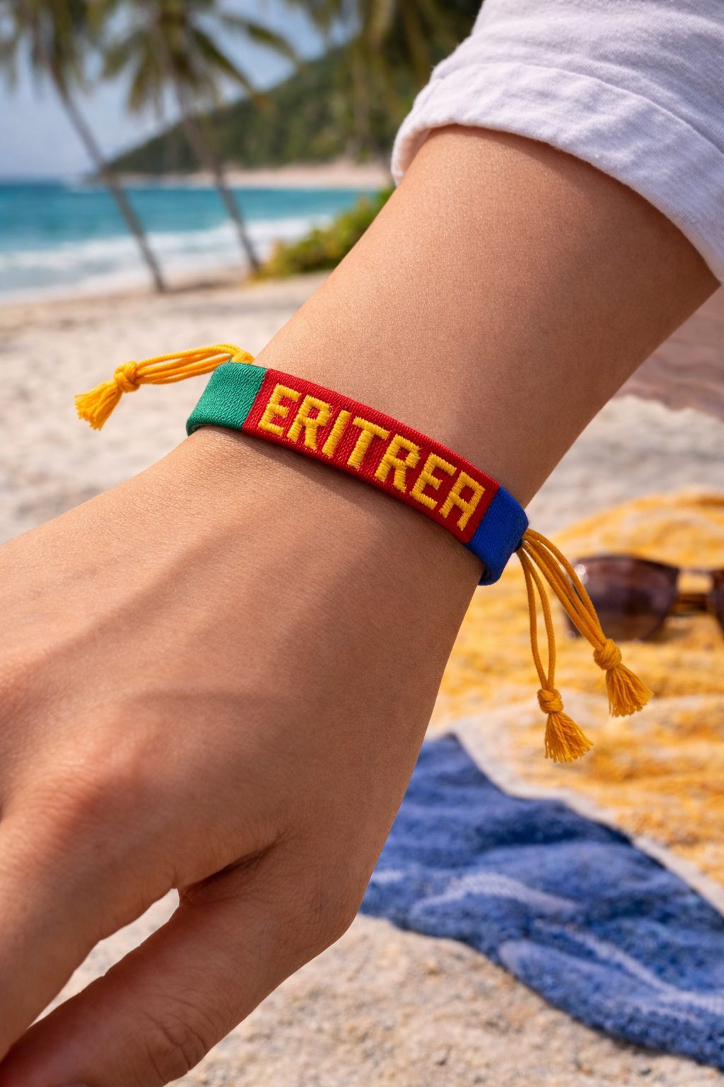 Country Name Flag Woven Bracelet