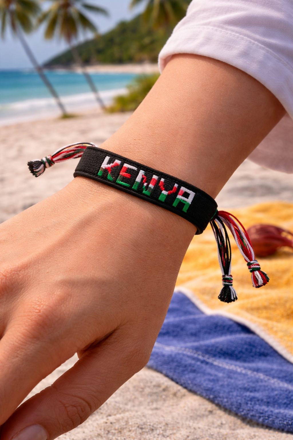 Country Name Flag Woven Bracelet