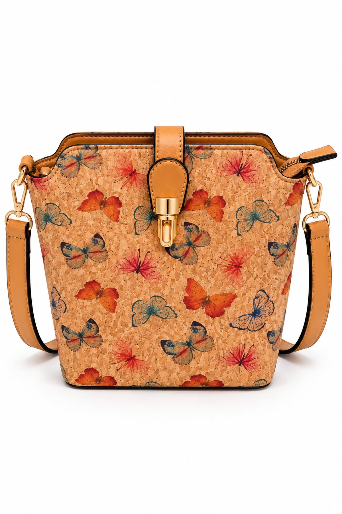 Printed Cork Crossbody Bag Collection – Floral, Flamingo & Butterfly Designs