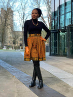 Zalika High-Waisted Ankara Knee- Length Skirt