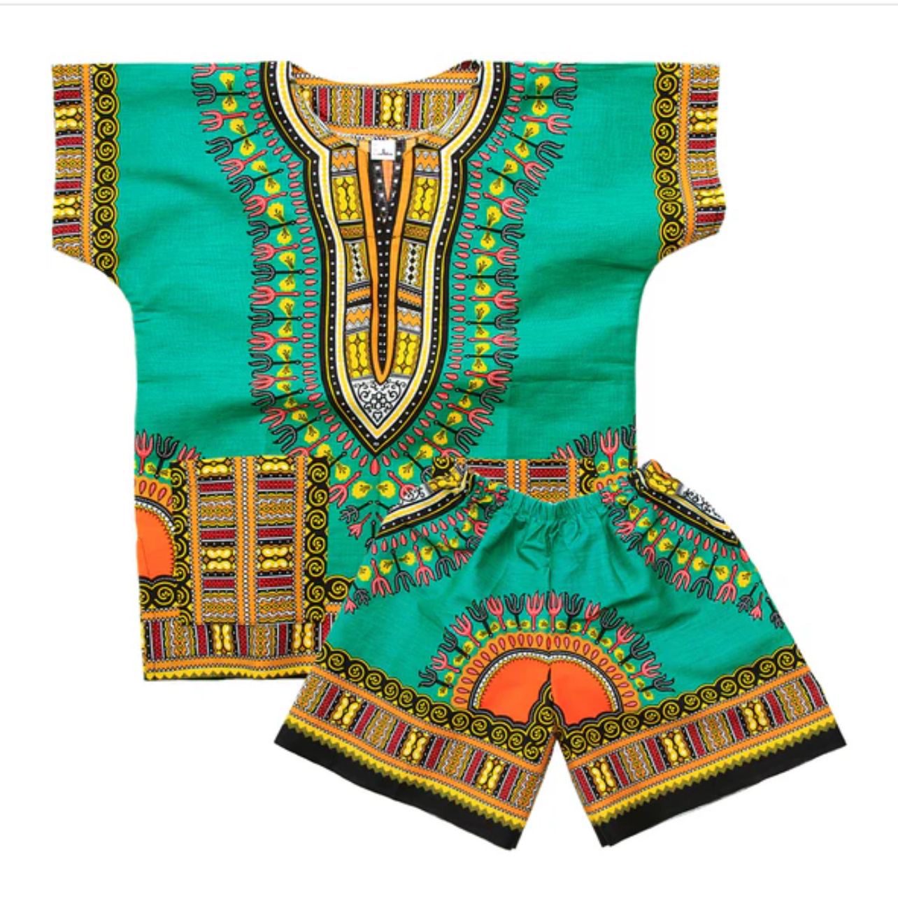 Vibrant and Traditional Children's Dashiki Set