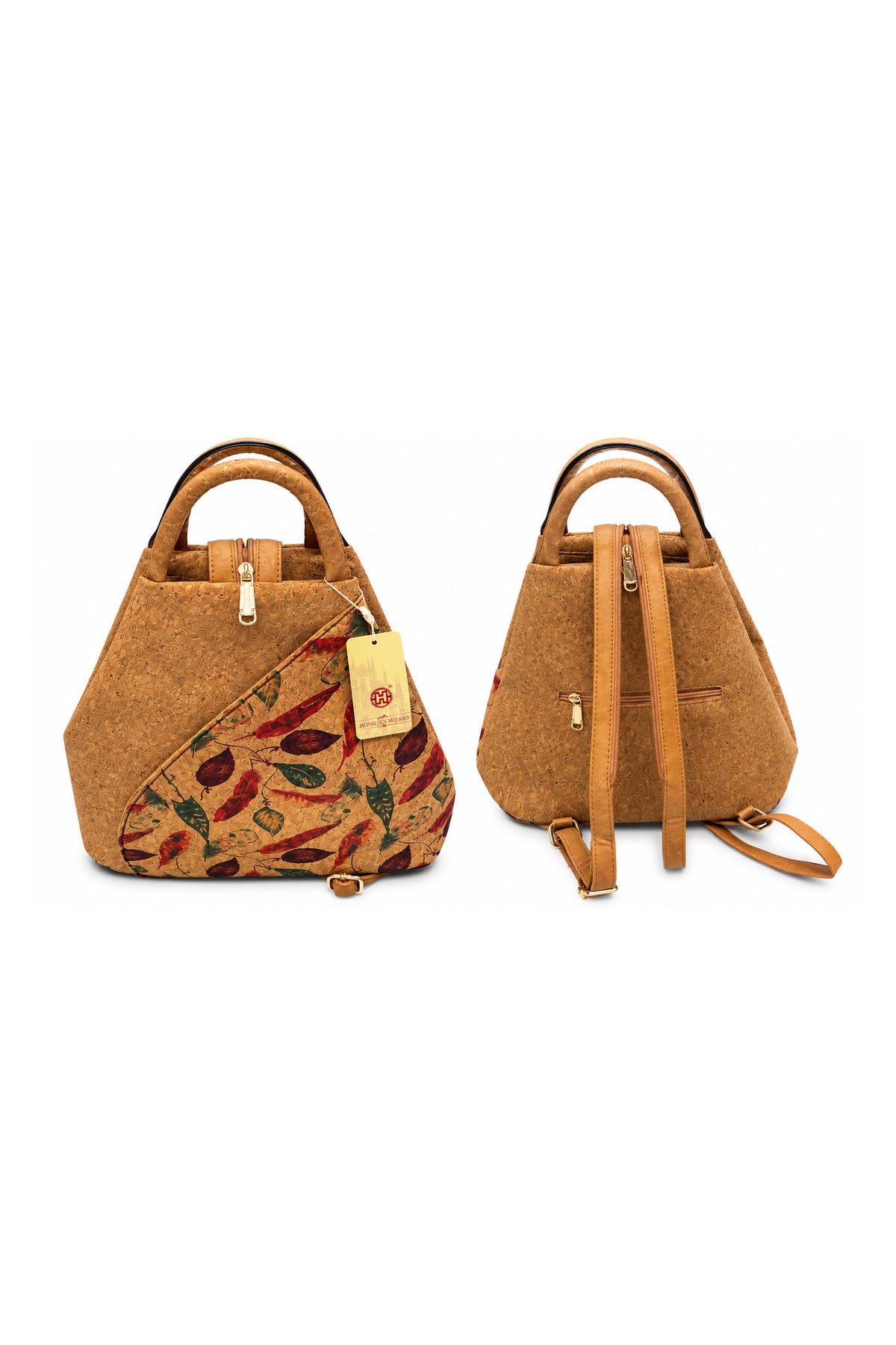 Cork Convertible Backpack & Handbag multiway collection front view
