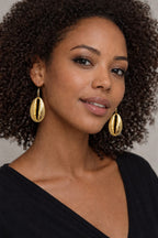 Handmade Gold Cowrie Shell Kenyan Earrings