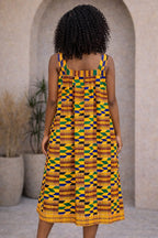 African Print Bodycon Midi Dress – Multi Colour Ankara Fitted Dress