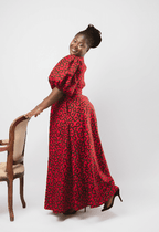 Alemayehu Ankara Puffy Sleeve Dress