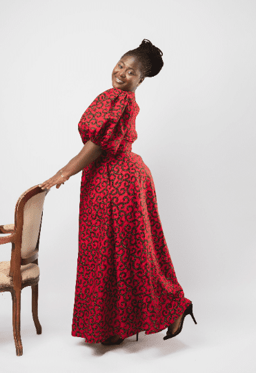 Alemayehu Ankara Puffy Sleeve Dress