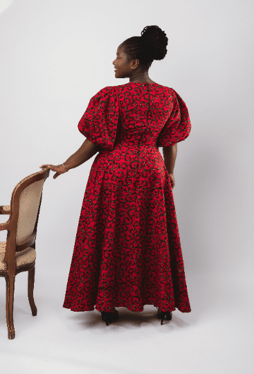 Alemayehu Ankara Puffy Sleeve Dress