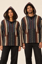 Men’s Multicolour African-Inspired Woven Hooded Jacket