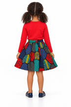 Girls African Print Ankara Patchwork Skirt – Multicolour | Age 4–6 Years