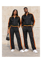 Unisex Black African Rasta Stripe Two-Piece Tracksuit Set – Red, Gold & Green