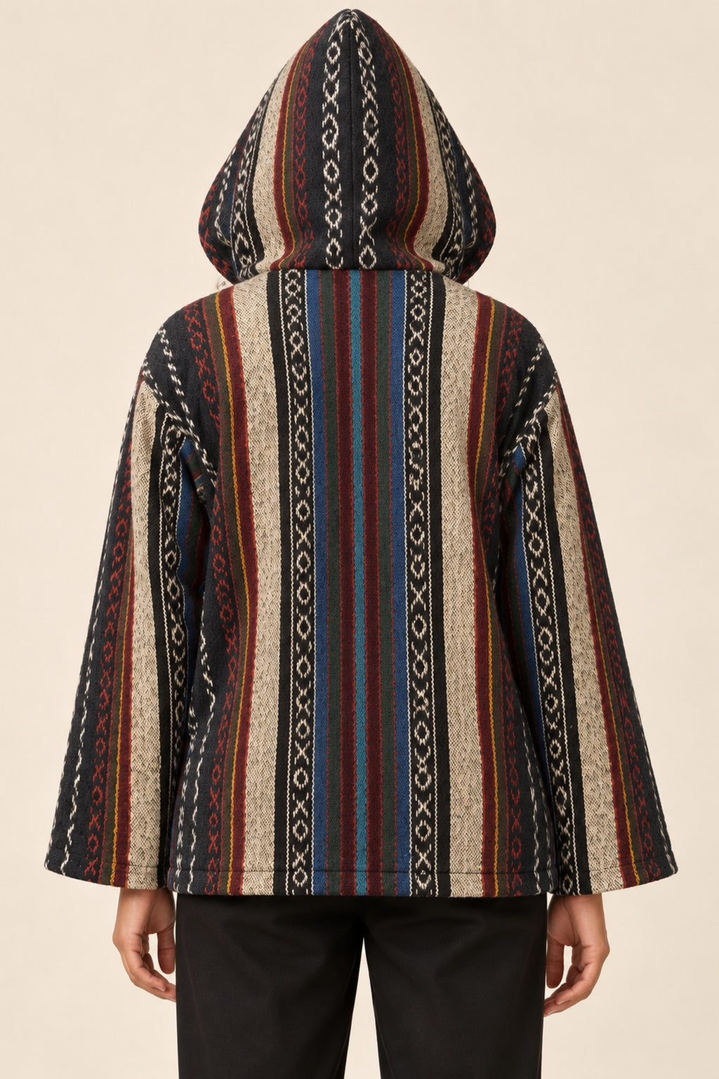 Men’s Multicolour African-Inspired Woven Hooded Jacket