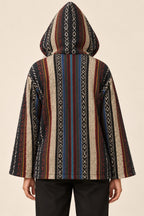 Men’s Multicolour African-Inspired Woven Hooded Jacket