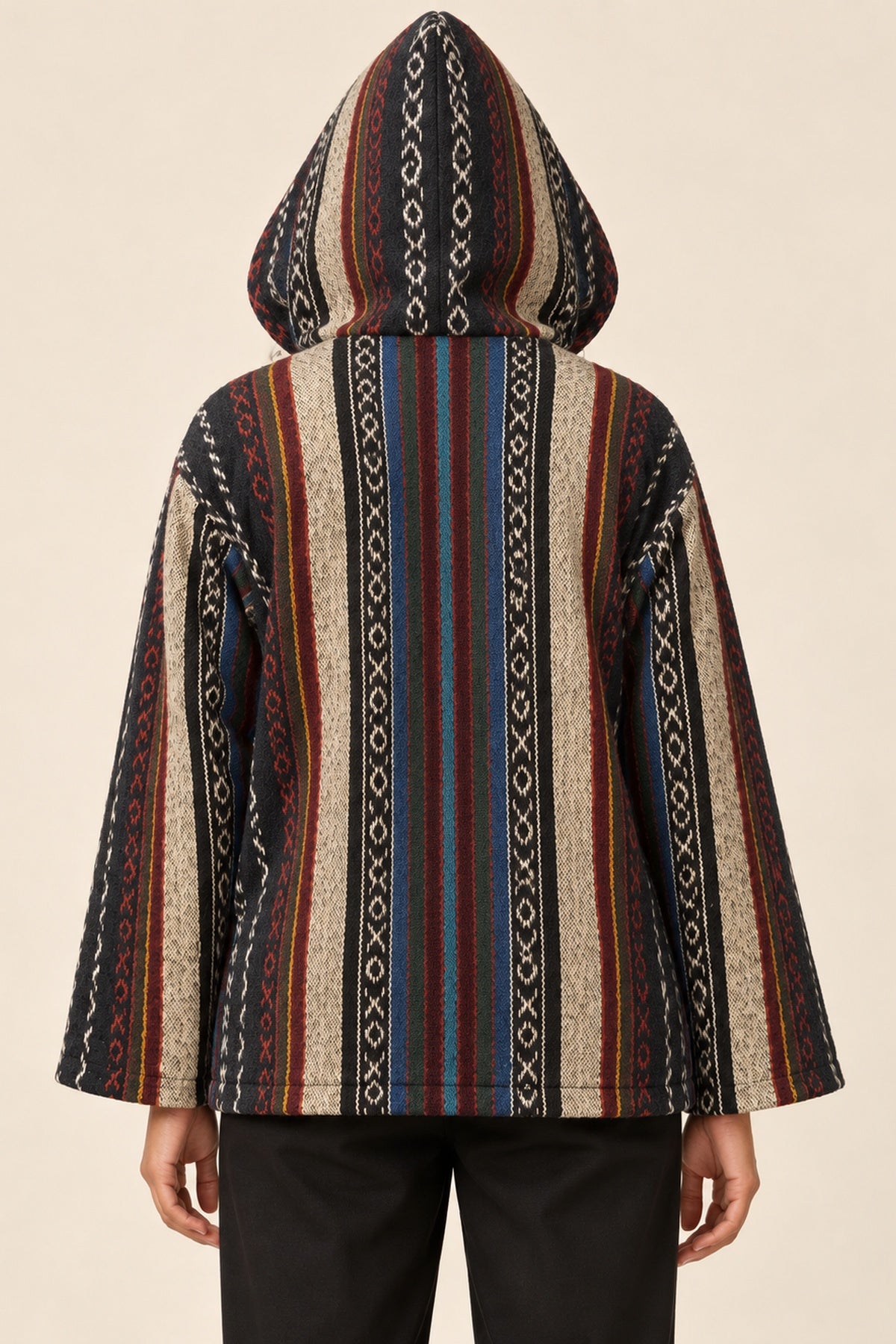 Men’s Multicolour African-Inspired Woven Hooded Jacket
