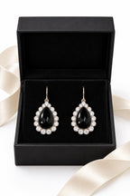 Elegant Teardrop Crystal Drop Earrings – Gold Tone Statement Jewellery – Various Colours