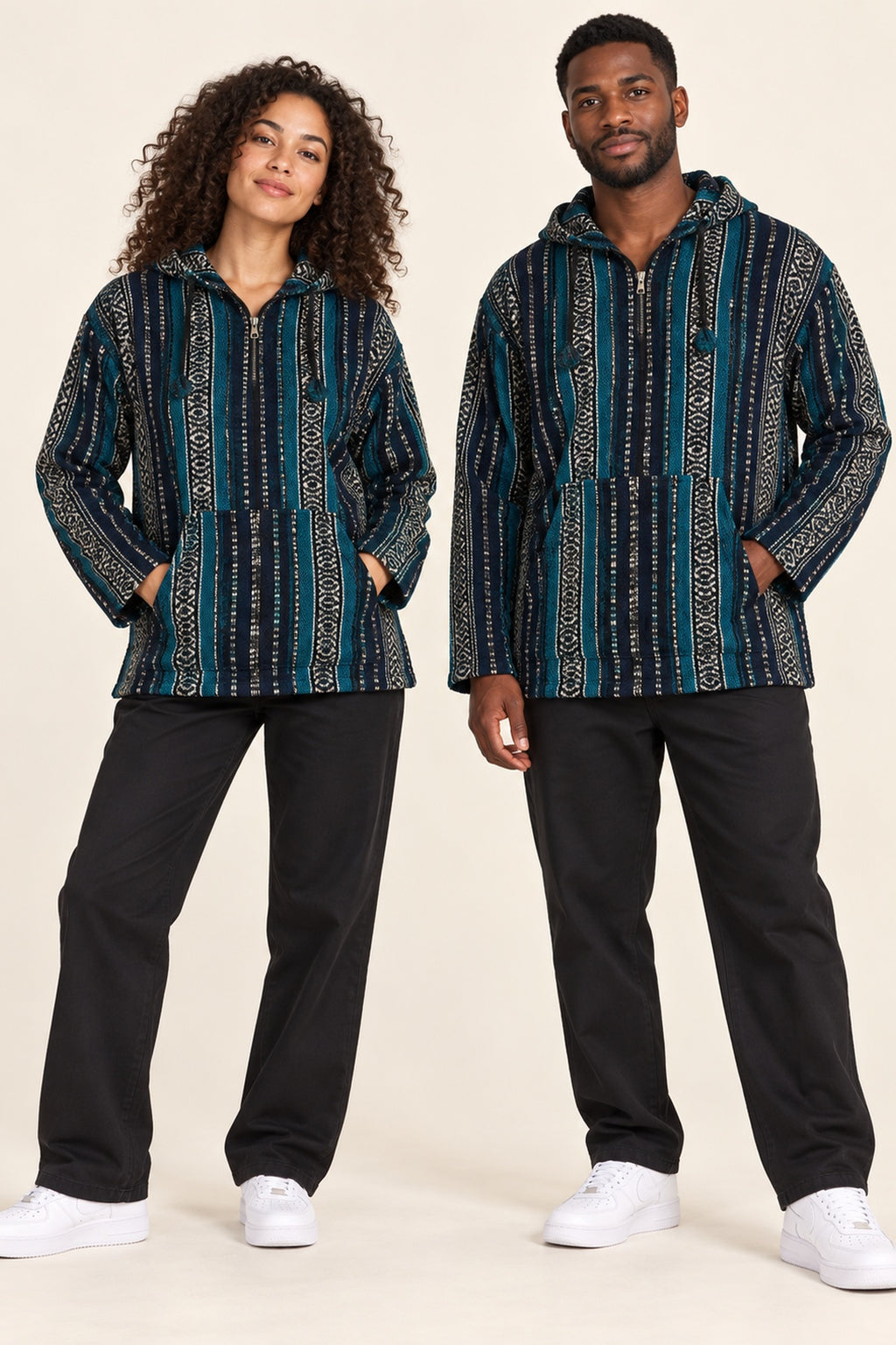 Men’s Multicolour African-Inspired Woven Hooded Jacket