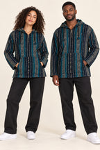 Men’s Multicolour African-Inspired Woven Hooded Jacket