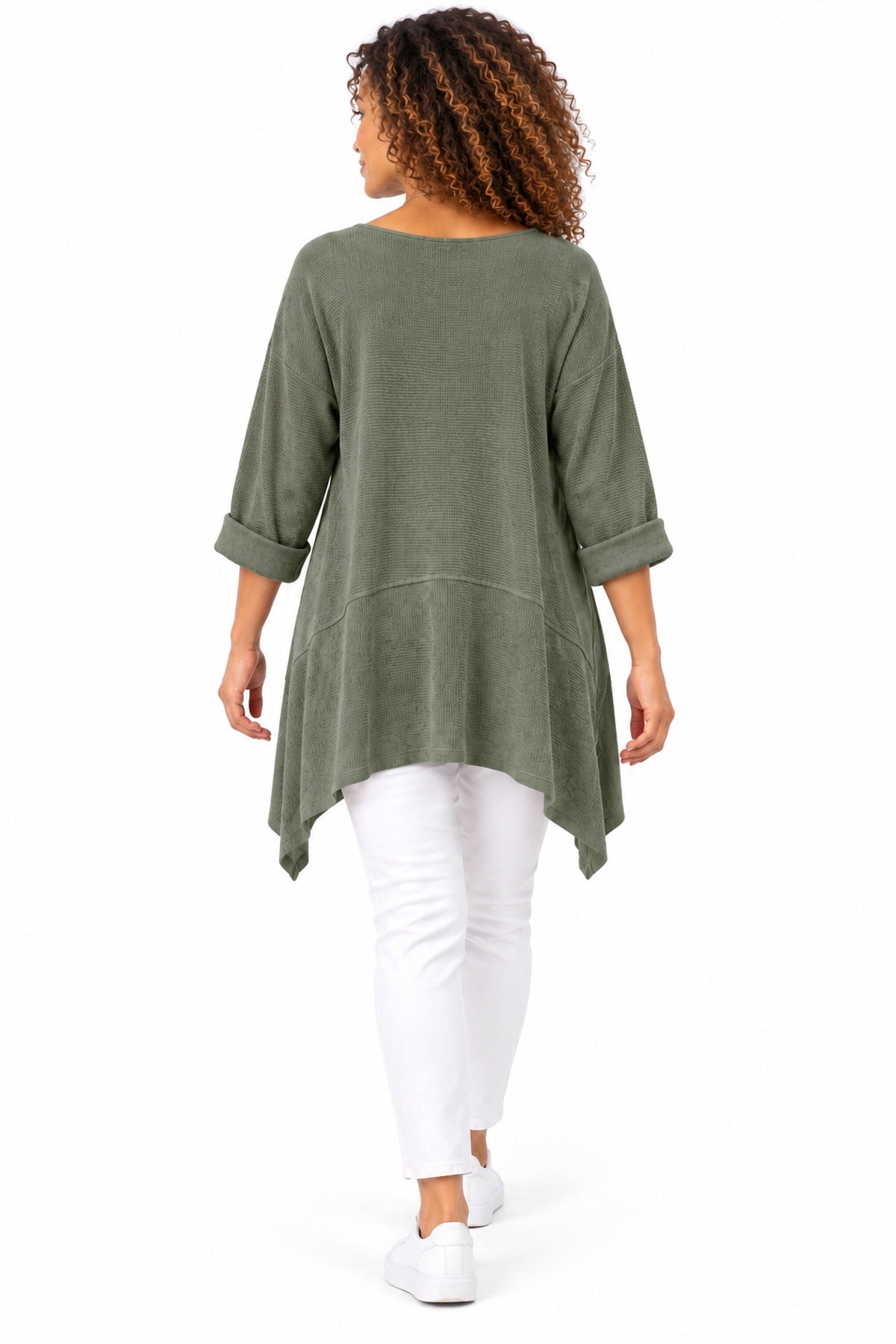 Women's Oversized Tunic Top in relaxed fit with asymmetric hem