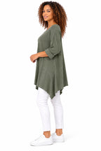 Women's Oversized Tunic Top in relaxed fit with asymmetric hem