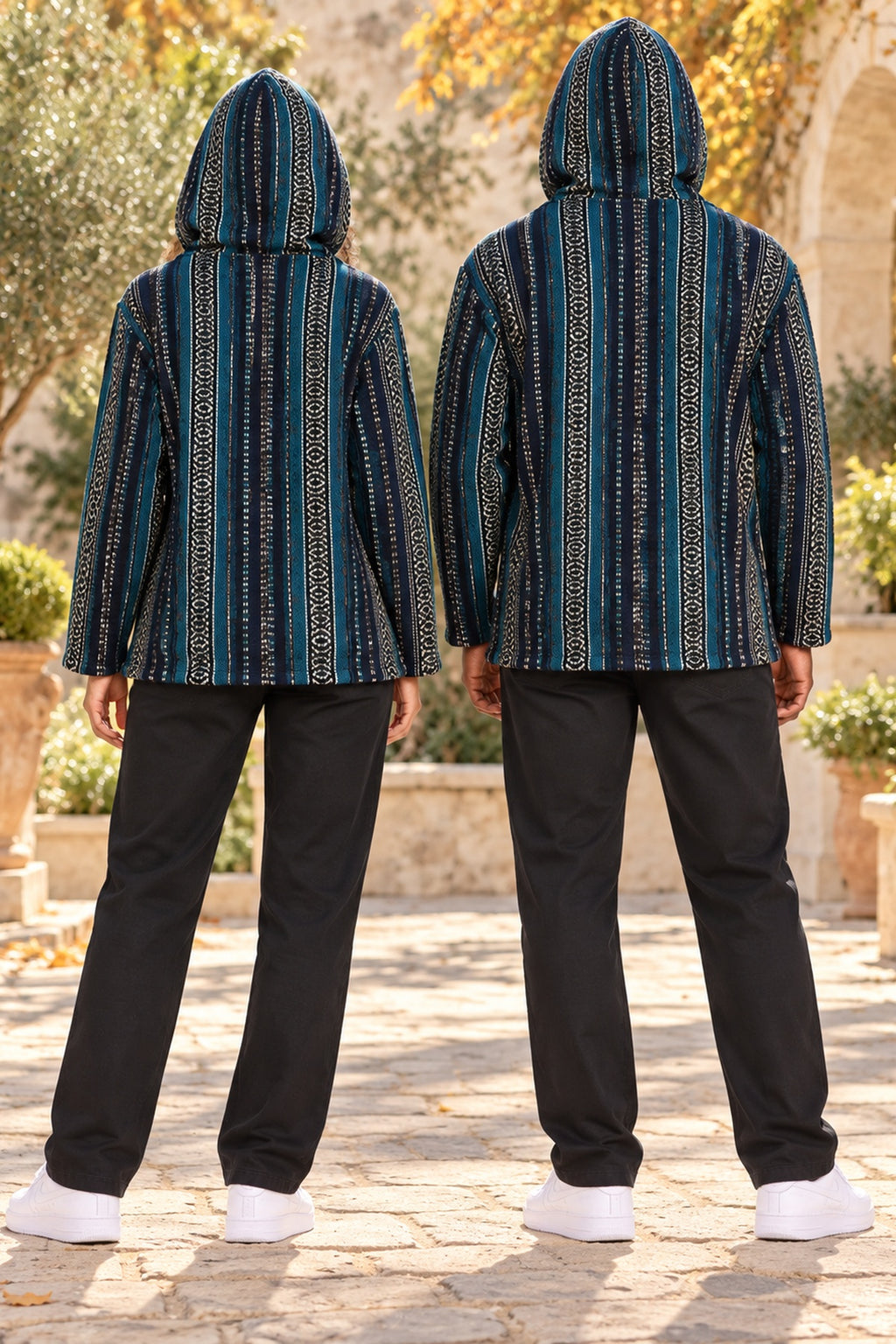 Men’s Multicolour African-Inspired Woven Hooded Jacket