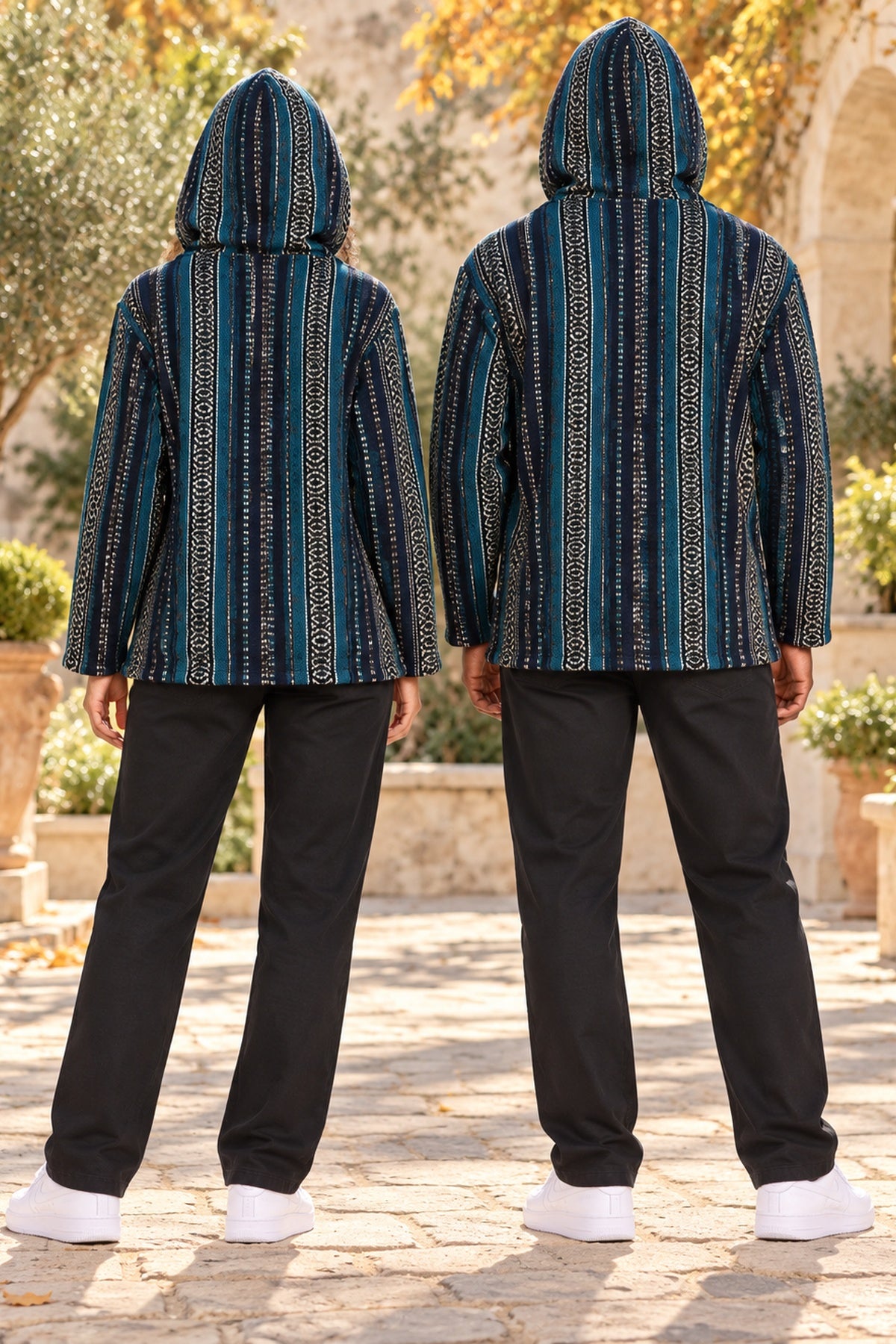 Men’s Multicolour African-Inspired Woven Hooded Jacket