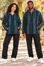 Men’s Multicolour African-Inspired Woven Hooded Jacket