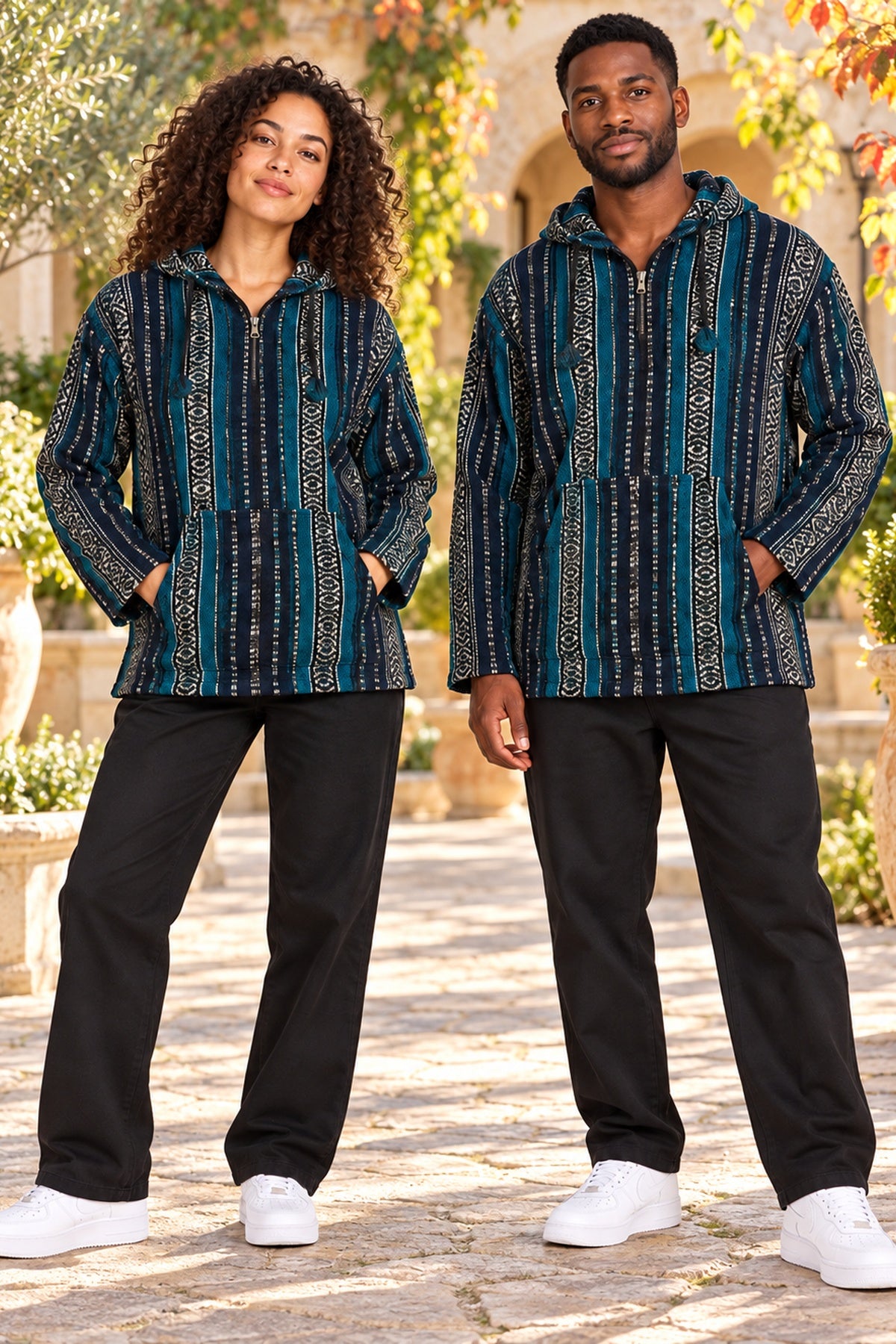 Men’s Multicolour African-Inspired Woven Hooded Jacket