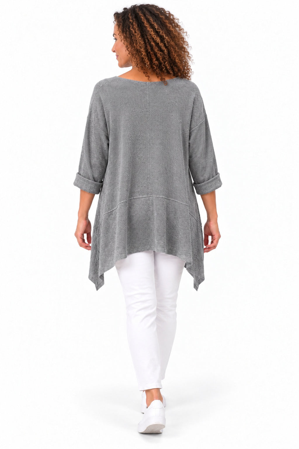 Women's Oversized Tunic Top in relaxed fit with asymmetric hem