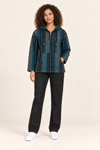 Men’s Multicolour African-Inspired Woven Hooded Jacket