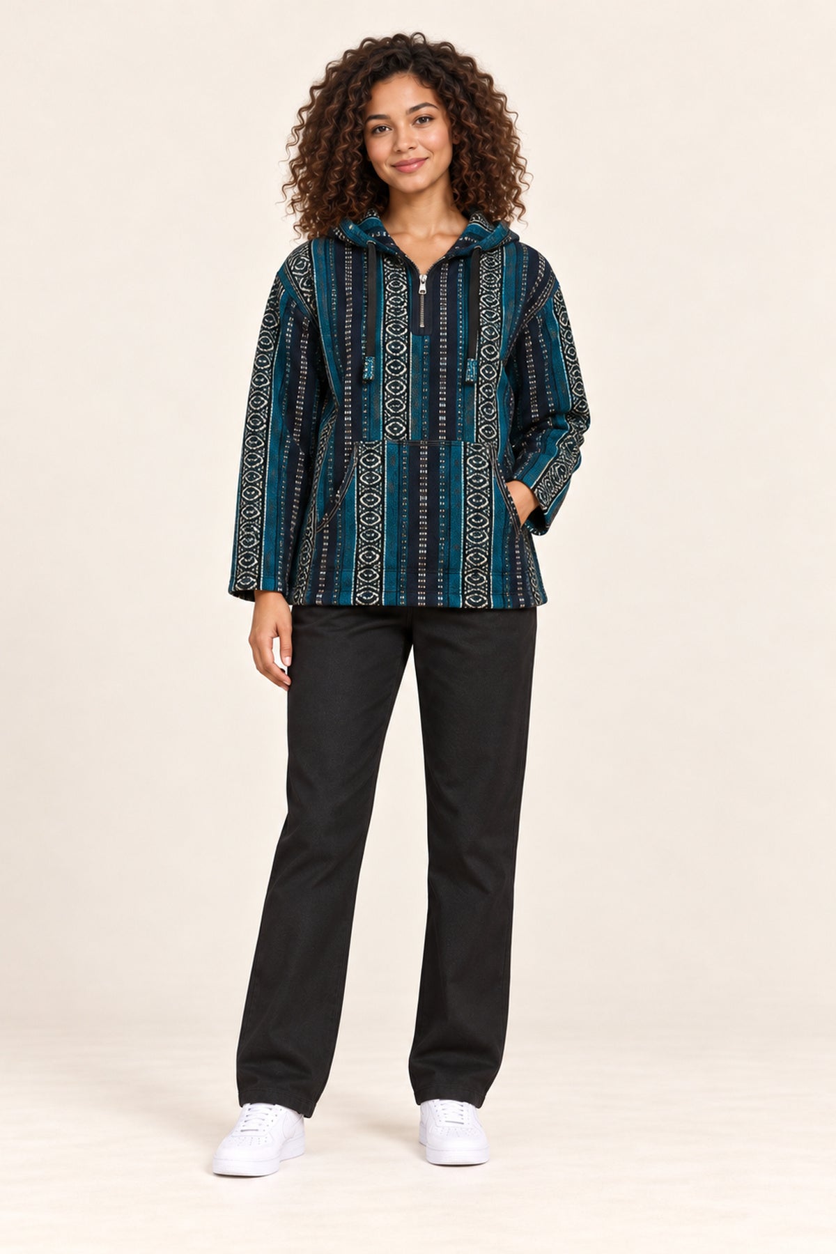 Men’s Multicolour African-Inspired Woven Hooded Jacket