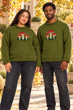 Unisex Green Mushroom Knit Jumper – Matching Couples Sweater