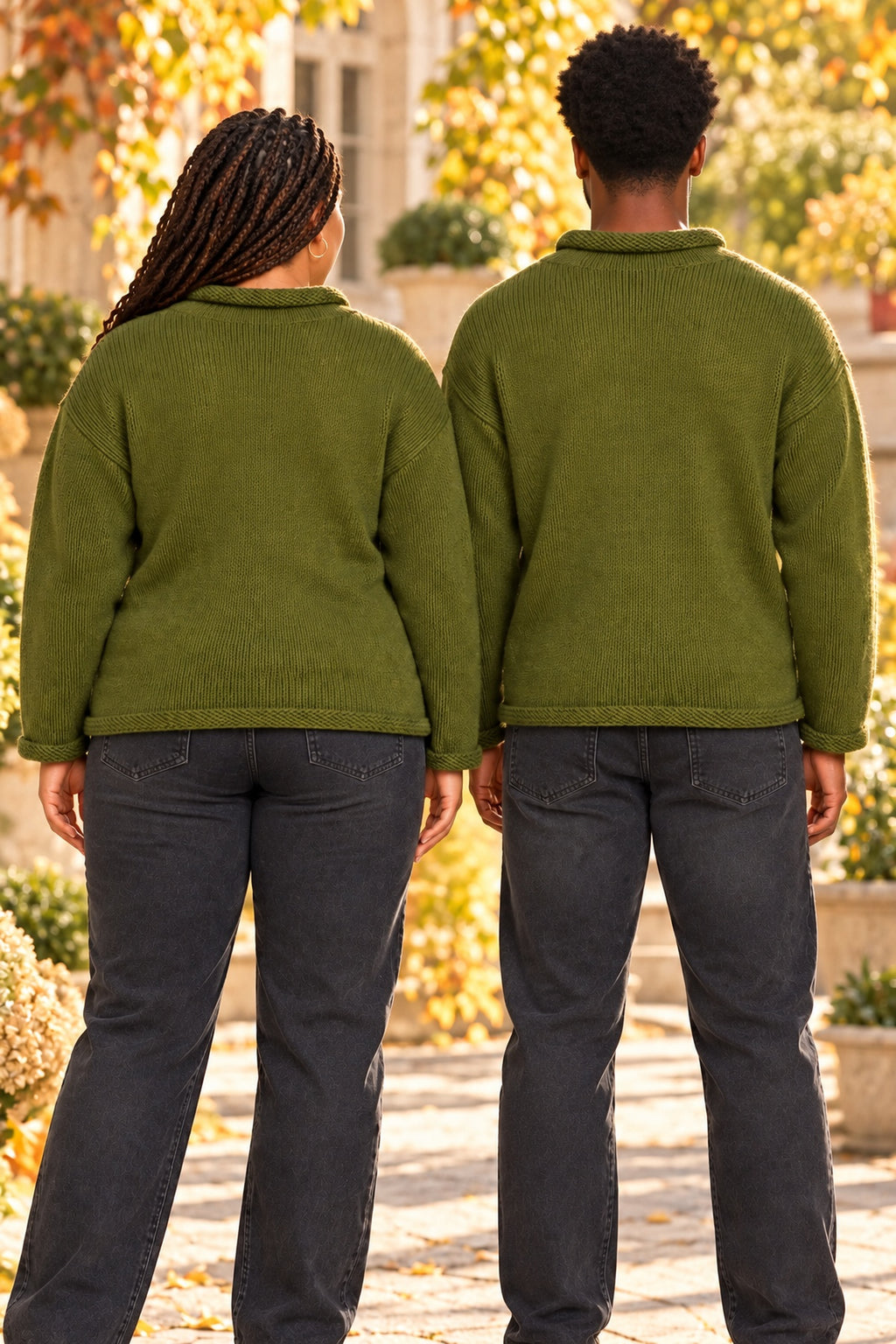 Unisex Green Mushroom Knit Jumper – Matching Couples Sweater