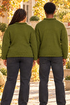 Unisex Green Mushroom Knit Jumper – Matching Couples Sweater