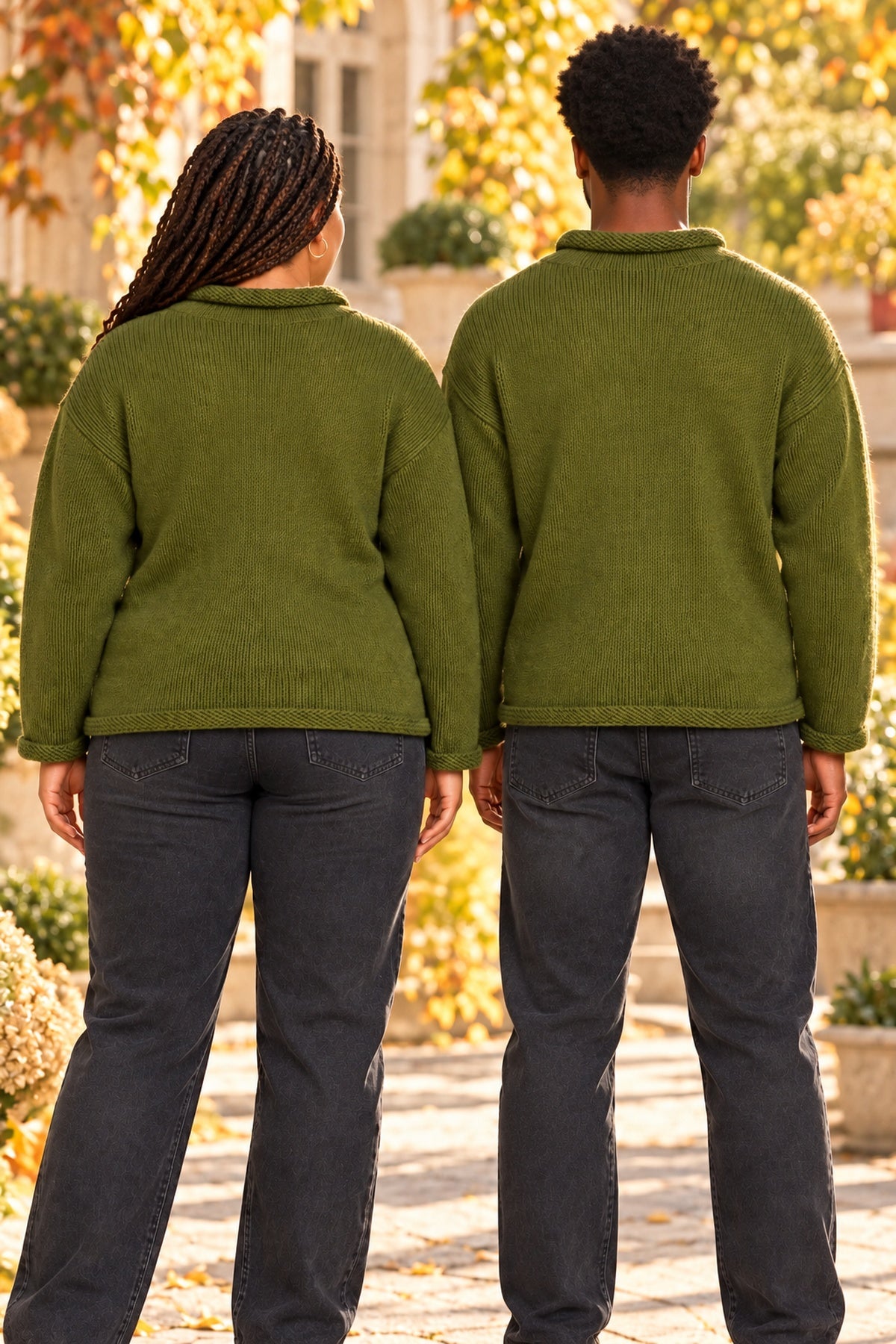 Unisex Green Mushroom Knit Jumper – Matching Couples Sweater