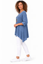 Women's Oversized Tunic Top in relaxed fit with asymmetric hem
