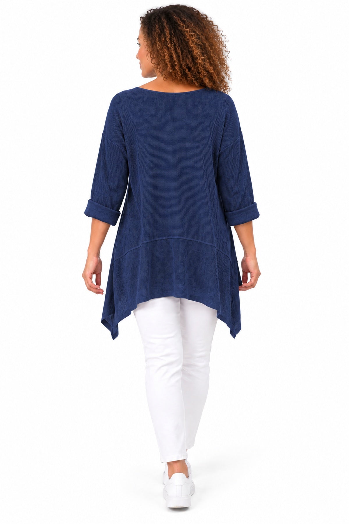 Women's Oversized Tunic Top in relaxed fit with asymmetric hem