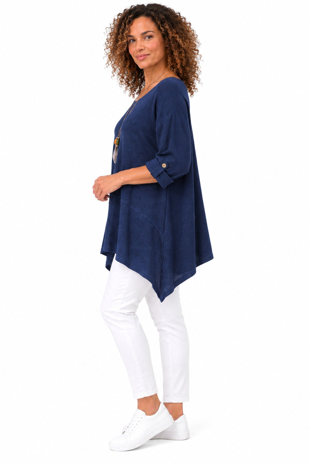 Women's Oversized Tunic Top in relaxed fit with asymmetric hem